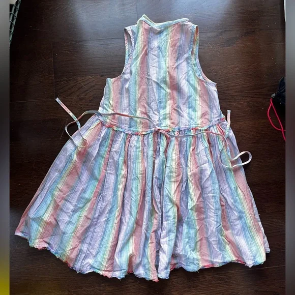 Urban Outfitters Suki Sleeveless Button Front Rainbow Striped Dress XS - Picture 4 of 8
